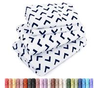 Utopia Bedding Juego de sábanas de Microfibra Suave de 4 Piezas con Bolsillo Profundo de 15 Pulgadas, Microfibra cepillada de fácil Cuidado (Flechas, Azul Marino)