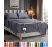 Utopia Bedding Juego de sábanas Queen de Microfibra Suave, 4 Piezas, sábanas de Lujo de Hotel con Bolsillos Profundos, Fundas de Almohada Bordadas, sábana Bajera con Bolsillo Lateral de
