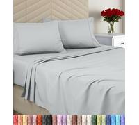 Utopia Bedding - Juego de sábanas tamaño King, Microfibra cepillada, sábanas Suaves para Cama tamaño King, Incluye 1 sábana Bajera, 1 encimera y 2 Fundas de Almohada, Bolsillo Profundo (Gris Claro)