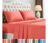 Utopia Bedding Juego de sábanas tamaño Queen, Ropa de Cama de 4 Piezas, Microfibra cepillada, Resistente al Encogimiento y a la decoloración, fácil Cuidado (Queen, Coral)