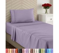 Utopia Bedding - Juego de sábanas tamaño Twin, Microfibra cepillada Suave para Cama Twin, Incluye 1 sábana Bajera, 1 Plana y 1 Funda de Almohada, Bolsillo Profundo (Lavanda)