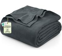 Utopia Bedding - Manta de algodón Tejida - Manta Transpirable y Acolchada para Cama y sofá (Queen, Gris Humo)