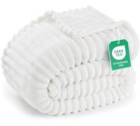 Utopia Bedding Manta Polar a Rayas, Ligera, Suave y Adecuada para Todas Las Estaciones, para Cama, Sofá o Sillón [228x228 cm, Blanco Roto]