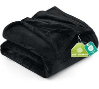 Utopia Bedding Manta Polar. Manta Ligera para La Cama, El Sofá O El Sillón. Adecuada para Todas Las Estaciones [228x213 cm, Negro]