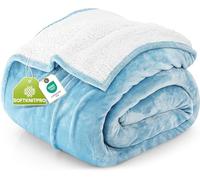 Utopia Bedding Manta Sherpa - Manta Reversible de Felpa cálida y Gruesa de 480 gsm para Cama, sofá, Camping y Viajes[259x228 cm, Azul Lava]