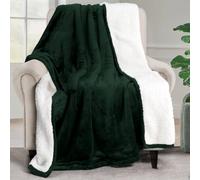 Utopia Bedding Manta Sherpa - Manta Reversible de Felpa cálida y Gruesa de 480 gsm para Cama, sofá, Camping y Viajes[152x127 cm, Verde Bosque]