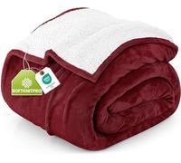 Utopia Bedding Manta Sherpa - Manta Reversible de Felpa cálida y Gruesa de 480 gsm para Cama, sofá, Camping y Viajes[259x228 cm, Rojo]