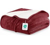 Utopia Bedding Manta Sherpa - Manta Reversible de Felpa cálida y Gruesa de 480 gsm para Cama, sofá, Camping y Viajes[228x167 cm, Rojo]