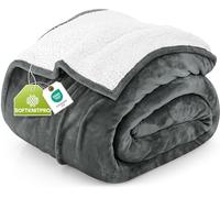 Utopia Bedding Manta Sherpa - Manta Reversible de Felpa cálida y Gruesa de 480 gsm para Cama, sofá, Camping y Viajes[259x228 cm, Gris]