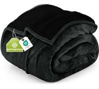 Utopia Bedding Manta Sherpa - Manta Reversible de Felpa cálida y Gruesa de 480 gsm para Cama, sofá, Camping y Viajes[259x228 cm, Negro]