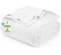 Utopia Bedding - Manta térmica 100% algodón, 350 g/m², Ligera, Suave y Transpirable para Todas Las Estaciones, tamaño Queen, 228,6 cm x 228,6 cm, Color Blanco