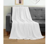 Utopia Bedding Manta Tipo Gofre De Algodón De 300 gsm (Blanco - 152x127 cm), Edredón Suave, Ligero Y Transpirable para Todas Las Estaciones