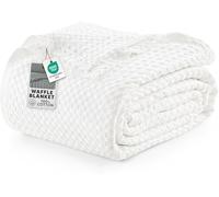 Utopia Bedding Manta Tipo Gofre De Algodón De 300 gsm (Blanco - 304 X 304 cm), Edredón Suave, Ligero Y Transpirable para Todas Las Estaciones