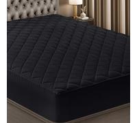 Utopia Bedding Protector de colchón Acolchado, Transpirable, Funda de colchón de Ajuste Profundo (Negro, tamaño Queen, 152 x 203 + 40 cm (Paquete de 1))