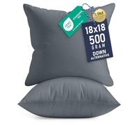 Utopia Bedding - Relleno de Cojines Decorativos para Interior, para Cama y sofá, Paquete de 2, Color Gris, 45,7 x 45,7 cm