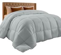 Utopia Bedding Relleno de edredón - Edredón Acolchado con pestañas en Las Esquinas - Edredón Alternativo Cosido en Caja (King, Gris Claro)