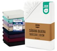 Utopia Bedding Sabana Bajera 180x200x30 cm - Blanco - Bolsillo Profundo - Microfibra de Poliéster Cepillado (Cama 180)
