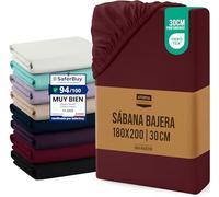 Utopia Bedding Sabana Bajera 180x200x30 cm - Borgoña - Bolsillo Profundo - Certificado Oeko Tex - Microfibra de Poliéster Cepillado (Cama 180)
