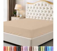 Utopia Bedding Sábana Bajera tamaño Individual, Bolsillo Profundo, Microfibra Suave, Resistente al Encogimiento y a la decoloración, fácil Cuidado, Solo 1 sábana Bajera (Beige)