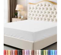 Utopia Bedding Sábana Bajera Individual XL, Bolsillo Profundo, Microfibra Suave, Resistente al Encogimiento y a la decoloración, fácil Cuidado, Solo 1 sábana Bajera (Blanco)