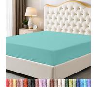 Utopia Bedding Sábana Bajera tamaño Individual, Bolsillo Profundo, Microfibra Suave, Resistente al Encogimiento y a la decoloración, fácil Cuidado, Solo 1 sábana Bajera (Azul SPA)