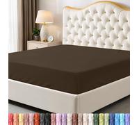 Utopia Bedding Sábana Bajera tamaño King, Bolsillo Profundo, Microfibra Suave, Resistente al Encogimiento y a la decoloración, fácil Cuidado, Solo 1 sábana Bajera (marrón)