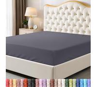 Utopia Bedding Sábana Bajera tamaño matrimonial, Bolsillo Profundo, Microfibra Suave, Resistente al Encogimiento y a la decoloración, fácil Cuidado, Solo 1 sábana Bajera (Gris)