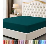 Utopia Bedding Sábana Bajera tamaño Queen, Bolsillo Profundo, Microfibra Suave, Resistente al Encogimiento y a la decoloración, fácil Cuidado, Solo 1 sábana Bajera (Verde Azulado)