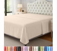 Utopia Bedding Sábana encimera - 1 Paquete (Queen, Beige) - Tela de Microfibra cepillada Suave - Sábana Superior Resistente al Encogimiento y a la decoloración - Sábana de Cama de fácil Cuidado
