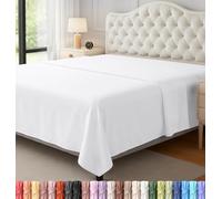 Utopia Bedding Sábana encimera (tamaño Queen, Color Blanco) de Microfibra Aterciopelada cepillada, Transpirable, extrasuave y cómoda, Resistente a Las Arrugas, decoloración, Manchas y abrasión,