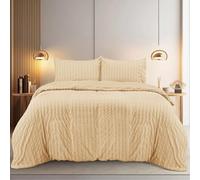 Utopia Bedding Seersucker Funda Nordica Cama 105 - Juego de Funda Nórdica de Microfibra Seersucker 200x200 cm y 2 Funda de Almohada 50x75 cm (Beige)