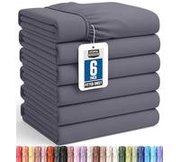 Utopia Bedding Twin Fitted Sheets - Bulk Pack of 6 Bottom Sheets - Soft Brushed Microfiber - Deep Pockets - Shrinkage & Fade Resistant - Easy Care (Grey)