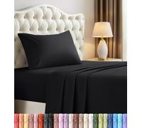 Utopia Bedding Twin Sheet Set - 3 Piece Bed Sheets for Twin Size Bed, Soft and Breathable Microfiber, Includes 1 Fitted Sheet, 1 Flat Sheet and 1 Pillowcase (Black)