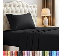 Utopia Bedding Twin Sheet Set - 3 Piece Bed Sheets for Twin Size Bed, Soft and Breathable Microfiber, Includes 1 Fitted Sheet, 1 Flat Sheet and 1 Pillowcase (Black)