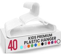 Utopia Home (Pack de 40, Blanco) Perchas de plástico para niños - Perchas para Ropa de bebé para la habitación del bebé y el Armario - Perchas para niños Que ahorran Espacio