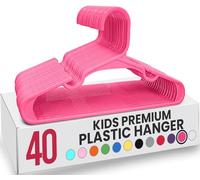 Utopia Home (Pack de 40, Rosa) Perchas de plástico para niños - Perchas para Ropa de bebé para la habitación del bebé y el Armario - Perchas para niños Que ahorran Espacio