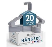 Utopia Home Paquete de 20 Perchas de plástico Que ahorran Espacio, duraderas y con Ranuras para los Hombros, Gris