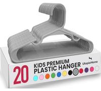 Utopia Home - Paquete de 20 Perchas Infantiles de plástico para Ropa de Armario, para bebés y niños, Ideales para Uso Diario estándar, 30 cm, Color Gris