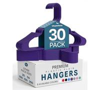 Utopia Home Paquete de 30 Perchas de Plástico Ahorradoras de Espacio, Duraderas y con Ranuras para los Hombros, Morado