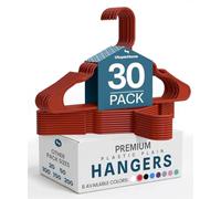 Utopia Home Paquete de 30 Perchas de plástico Que ahorran Espacio, duraderas y con Ranuras para los Hombros, Rojas