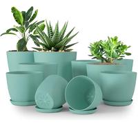 Utopia Home Paquete de 40 macetas 18/17/15/13/12 cm Maceta con platillo para la Cocina, balcón, Plantas de jardín, macetas de vivero de Interior Aqua.