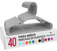 Utopia Home Paquete de 40 Perchas Infantiles de Plástico, 30 cm, Gris | Perchas Infantiles | Para Bebés y Niños | Plástico Resistente | Uso Diario | Pack de 40