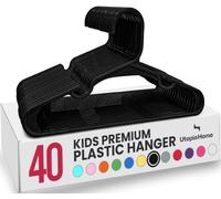 Utopia Home Paquete de 40 Perchas Infantiles de Plástico, 30 cm, Negro