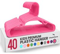 Utopia Home Paquete de 40 Perchas Infantiles de Plástico, 30 cm, Rosa