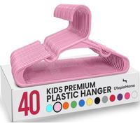 Utopia Home Paquete de 40 Perchas Infantiles de plástico para Ropa de Armario, para bebés y niños, Ideales para Uso Diario estándar, 30 cm, Rosa Claro