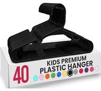 Utopia Home Paquete de 40 Perchas Infantiles de plástico para Ropa de Armario, para bebés y niños, Ideales para Uso Diario estándar, 30 cm, Negro