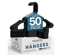 Utopia Home Paquete de 50 Perchas de Plástico, Negras