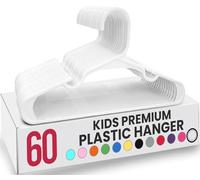 Utopia Home - Paquete de 60 Perchas Infantiles de plástico para Ropa de Armario, para bebés y niños, 30 cm, Color Blanco