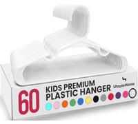 Utopia Home - Paquete de 60 perchas infantiles de plástico para ropa de armario, para bebés y niños, 30 cm, color blanco