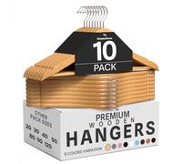 Utopia Home Perchas de Madera, Gancho Giratorio de 360 Grados, duraderas y Delgadas, con Ranuras para los Hombros, Perchas Ligeras y Antideslizantes para Abrigos, Trajes, Pantalones y